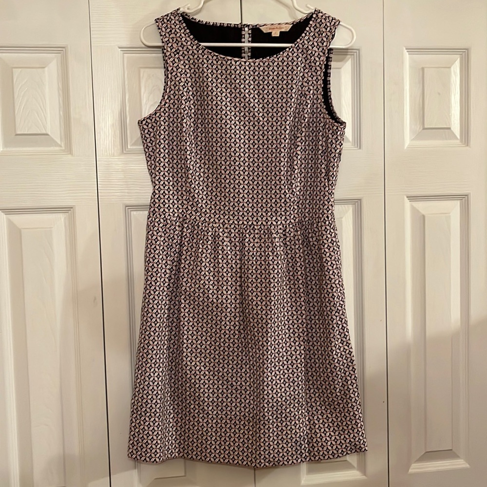 Women’s Brooks Brothers formal wide crew neck dress.